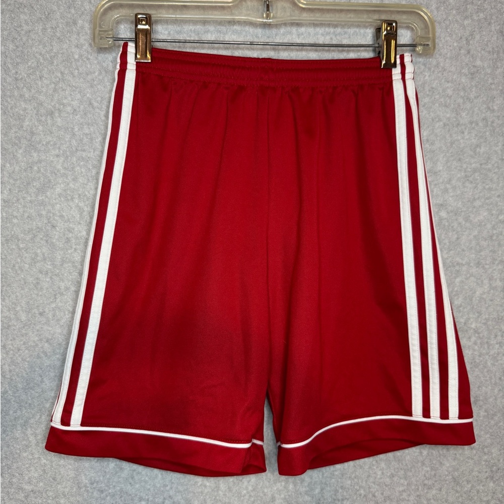 Adidas‎ Boys Youth Red Athletic Shorts with White Stripes Size Large 13/14